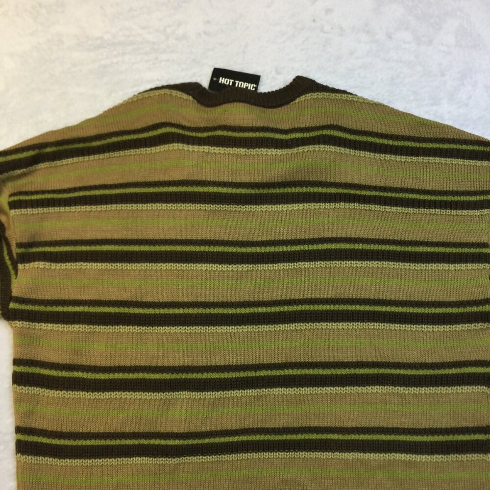 New! Thorn & Fable Sweater M Men’s Green Brown Striped Pocket Long Sleeve - Picture 14 of 16